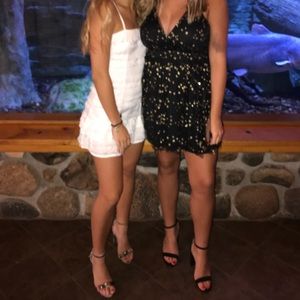 Princess Polly white feathered mini dress. Size US 4